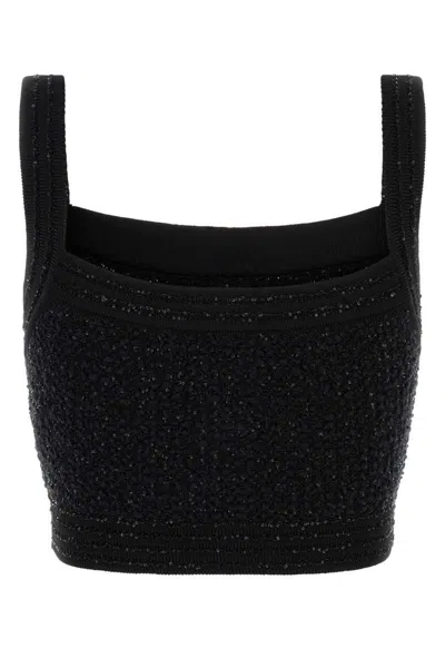 Balmain Light Tweed Top Straps In Black