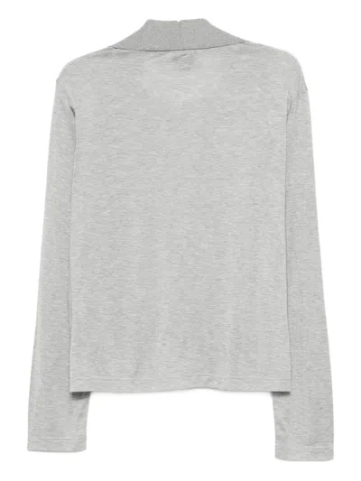 Ami Alexandre Mattiussi Long-sleeve Polo Shirt In Gray
