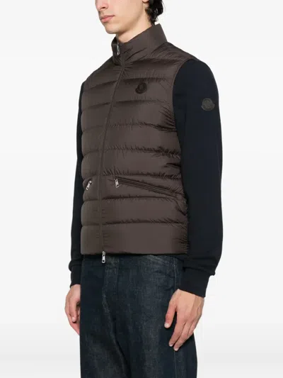 Moncler Chocolate Polyester Treompan Sleeveless Down Jacket In Brown