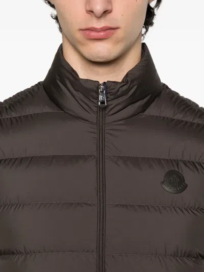 Moncler Chocolate Polyester Treompan Sleeveless Down Jacket In Brown
