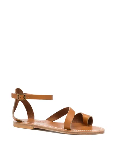 Kjacques Leather Ankle-strap Sandals In Brown