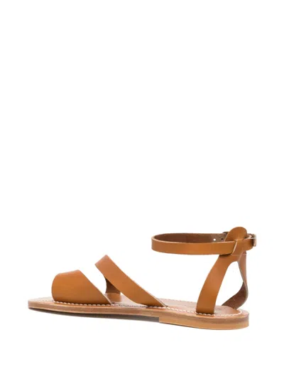 Kjacques Leather Ankle-strap Sandals In Brown