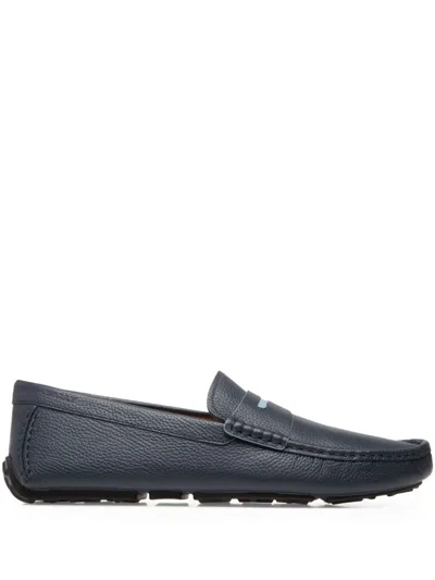 Bally Grained Leather Saddle-strap Loafers