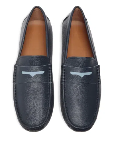 Bally Grained Leather Saddle-strap Loafers