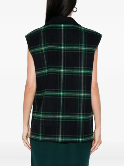 Alicia Audrey Julie Check Lapel Sleeveless Vest