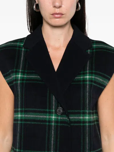 Alicia Audrey Julie Check Lapel Sleeveless Vest