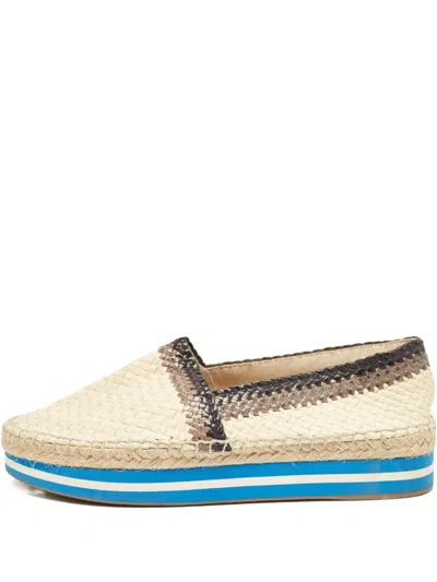Pre-owned Prada 2024 Woven Platform Espadrilles