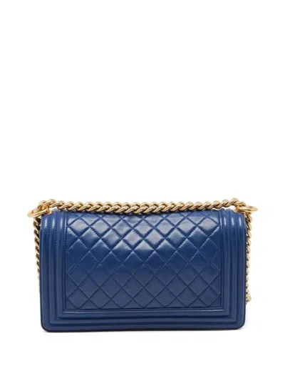 Pre-owned Chanel 2011 Boy Flap Shoulder Bag In Blue