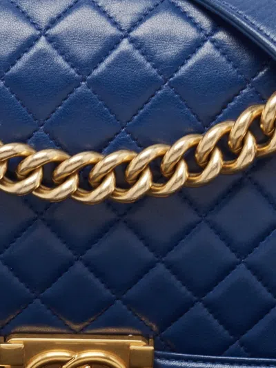 Pre-owned Chanel 2011 Boy Flap Shoulder Bag In Blue