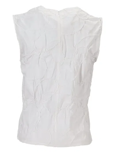 Niccolò Pasqualetti Carta Tank - Elastic Ring Embroidered Poplin In White
