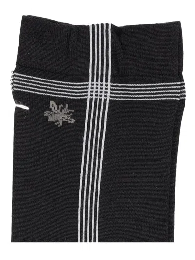 Antipast Stripe-detail Socks In Black