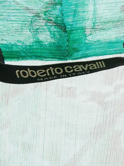 Pre-owned Roberto Cavalli Vintage  Ruffles Abstract-print Blouse