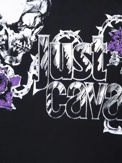 Pre-owned Just Cavalli Vintage Skull Roses T-shirt
