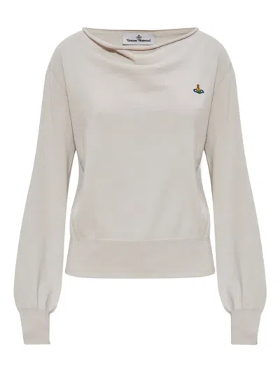 Vivienne Westwood Orb-embellished Boat-neck Sweater In Neutral