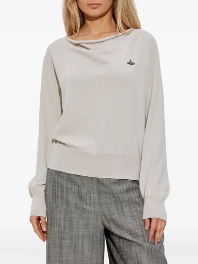 Vivienne Westwood Orb-embellished Boat-neck Sweater In Neutral