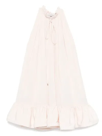 Lanvin Frill-neck Ruffled Mini Dress In White