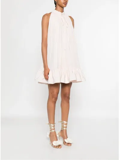 Lanvin Frill-neck Ruffled Mini Dress In White