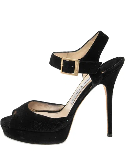 Pre-owned Jimmy Choo 125mm Leather Heeled Pumps In Black