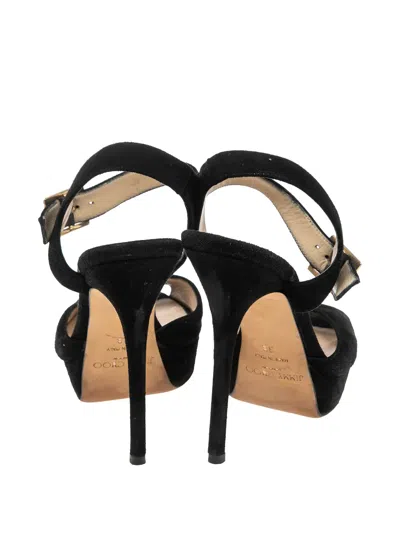 Pre-owned Jimmy Choo 125mm Leather Heeled Pumps In Black