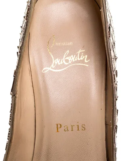 Pre-owned Christian Louboutin 115mm Scaled Peep-toe Pumps
