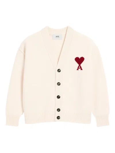Ami Alexandre Mattiussi Ami De Coeur Wool Cardigan