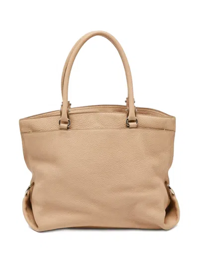 Pre-owned Ferragamo Dotty Tote Bag In Neutral
