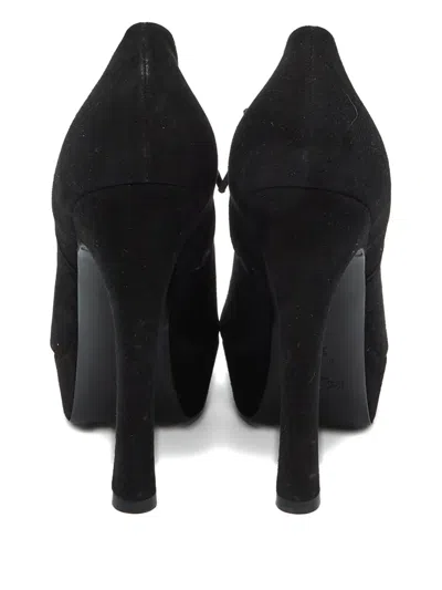 Pre-owned Saint Laurent Suede Platform Booties
