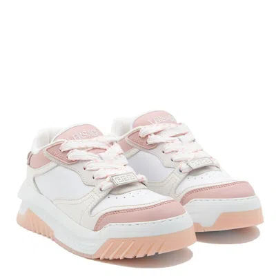 Versace Leather Sneakers With Greca Detail