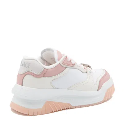 Versace Leather Sneakers With Greca Detail