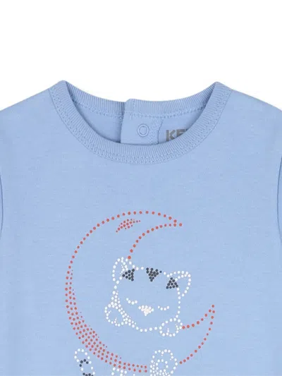 Kenzo Embroidered Pajamas In Blue