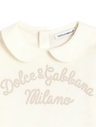 Dolce & Gabbana Polka Dot Babygrow (set Of Three) In Neutral