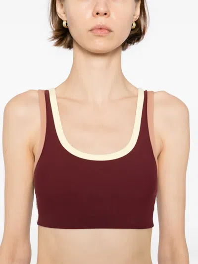 The Upside Trail Harley Scoop Bra In Bordeaux In Burgundy