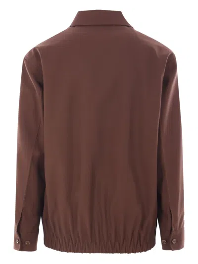 Gucci Twill Jacket Puffer Jackets Brown