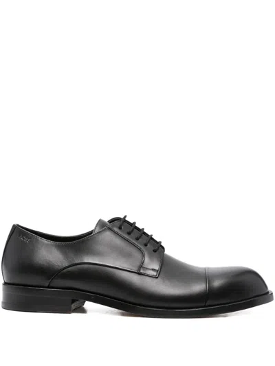 Hugo Boss Leather Lace-up Derby Shoes In Black
