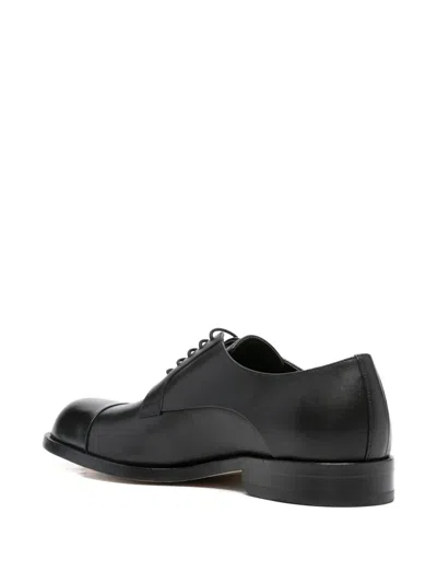Hugo Boss Leather Lace-up Derby Shoes In Black