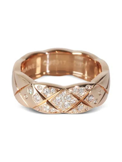 Pre-owned Chanel 18k Rose Gold Coco Crush Diamond Ring