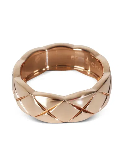 Pre-owned Chanel 18k Rose Gold Coco Crush Diamond Ring