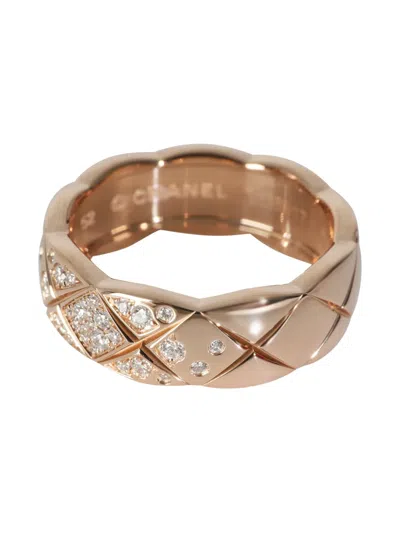 Pre-owned Chanel 18k Rose Gold Coco Crush Diamond Ring