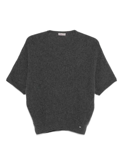 Herno Resort T-shirt In Light Cashmere Knit In Black