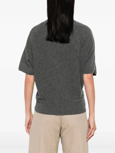 Herno Resort T-shirt In Light Cashmere Knit In Black