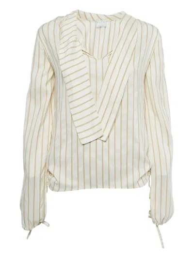 Pre-owned Marni 2024 Striped Tie-neck Blouse