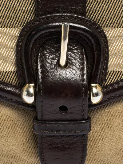 Pre-owned Burberry Check Buckle Wallet In Brown