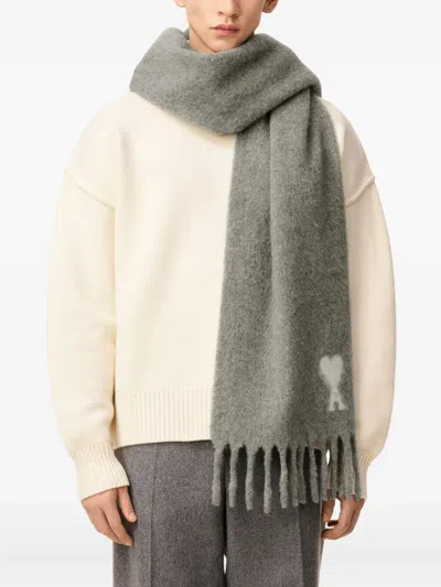 Ami Alexandre Mattiussi Ami De Coeur Fringed Scarf