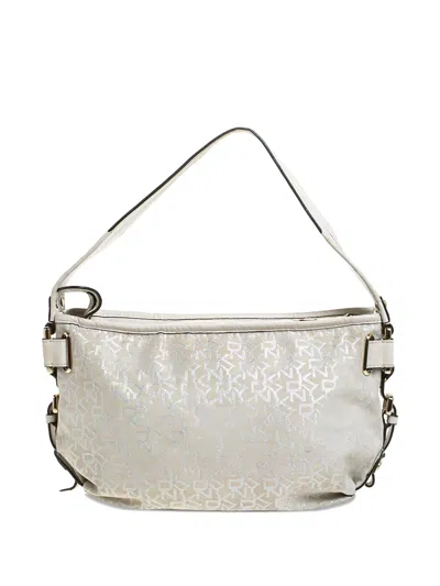 Pre-owned Dkny Vintage 2023 Monogram Shoulder Bag In White