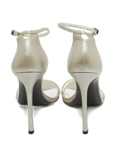 Pre-owned Stuart Weitzman 2024 120mm Leather Sandals In Gray