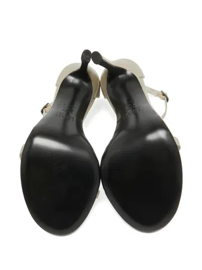 Pre-owned Stuart Weitzman 2024 120mm Leather Sandals In Gray