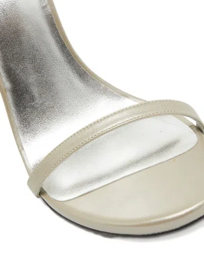 Pre-owned Stuart Weitzman 2024 120mm Leather Sandals In Gray