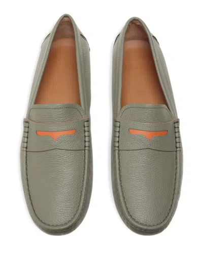 Bally Grained Leather Saddle-strap Loafers