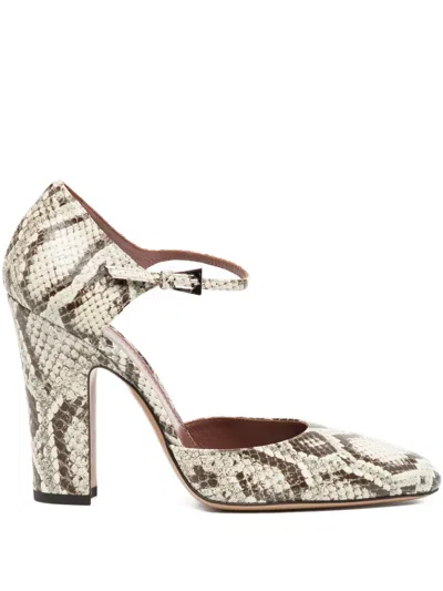Paris Texas 100mm Python-print Ankle-strap Pumps