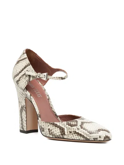 Paris Texas 100mm Python-print Ankle-strap Pumps